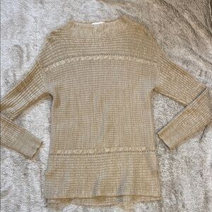 Elegant Women's Tan Crew Neck Sweater